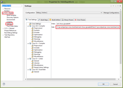 Setting up Eclipse for Rasperry Pi Development - Project Properties, Updating Path to Cross-Compiler