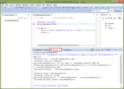 Setting up Eclipse for Rasperry Pi Development - Checking Build Results