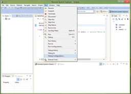 Setting up Eclipse for Rasperry Pi Development - Opening Debug Configurations