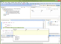 Variable inspection during Raspberry Pi debugging session in the Eclipse